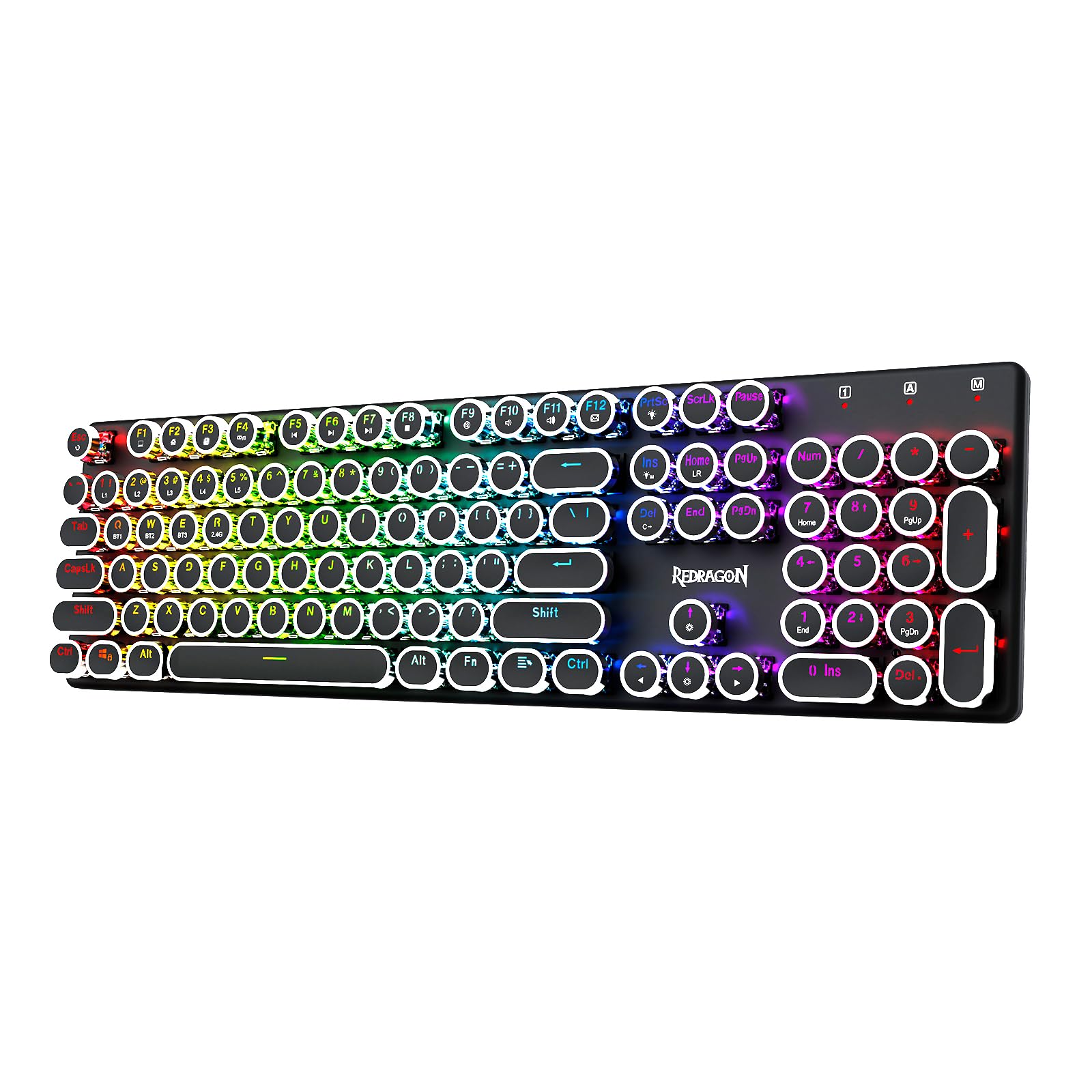 Teclado Mecánico Para Juegos Redragon Typewriter K710w Black - Venta Internacional.