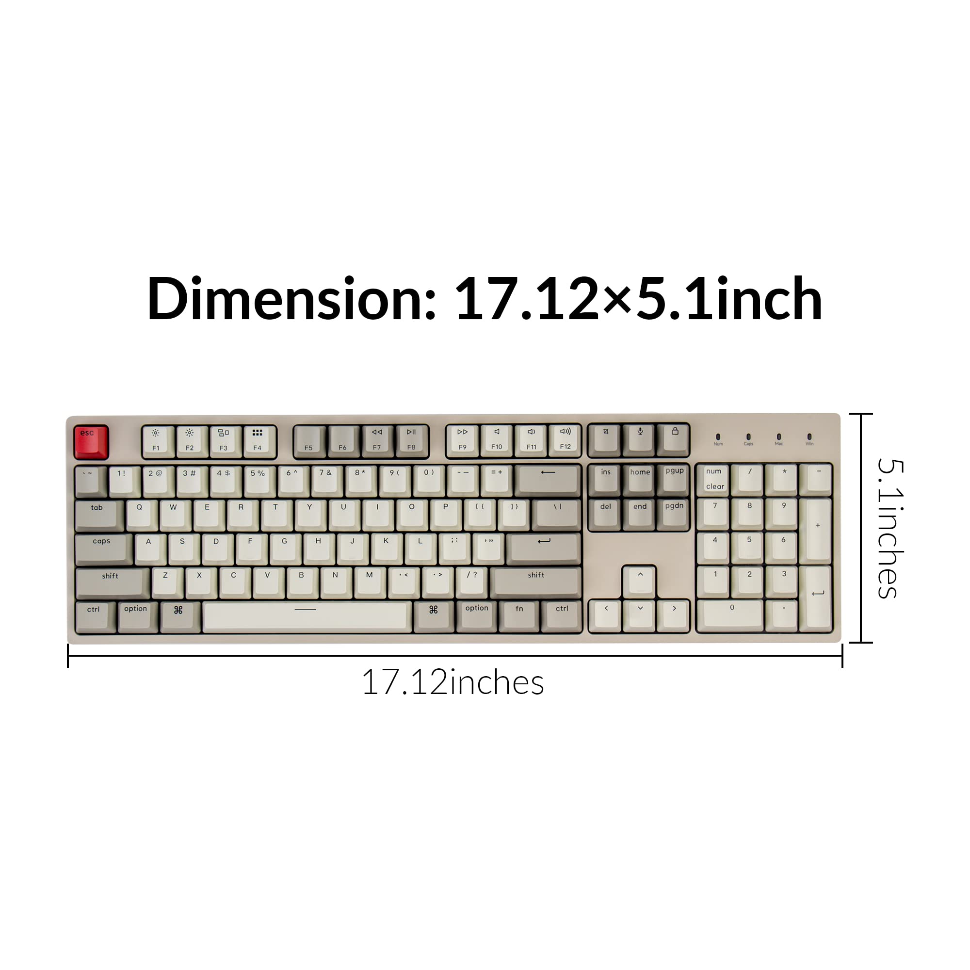Foto 7 | Teclado Keychron C2 Interruptor Mecánico Marrón Con Cable De Tamaño Completo - Venta Internacional.