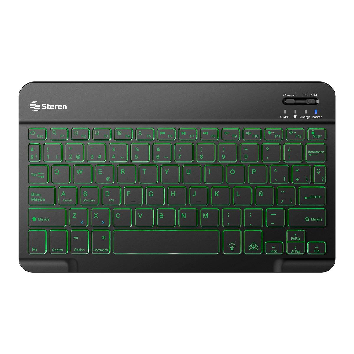 Foto 2 pulgar | Teclado Bluetooth Recargable Iluminación Compacto color Negro