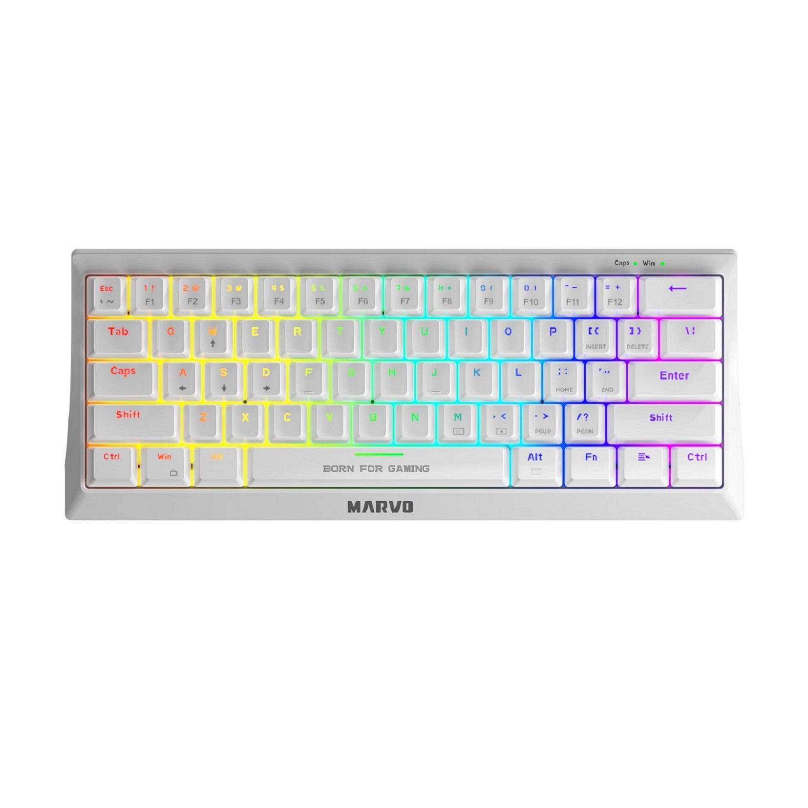 Foto 2 pulgar | Mini Teclado Gamer Marvo Kg962 Mecánico Rgb 62 Tecla Usb 2 Cable 1.6m color Blanco