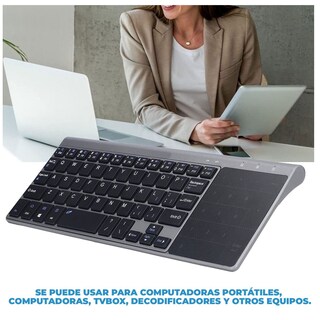 Foto 3 | Teclado con Touchpad y Numérico Inalámbrico Elegate Tck136 color Gris