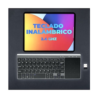 Foto 4 | Teclado con Touchpad y Numérico Inalámbrico Elegate Tck136 color Gris