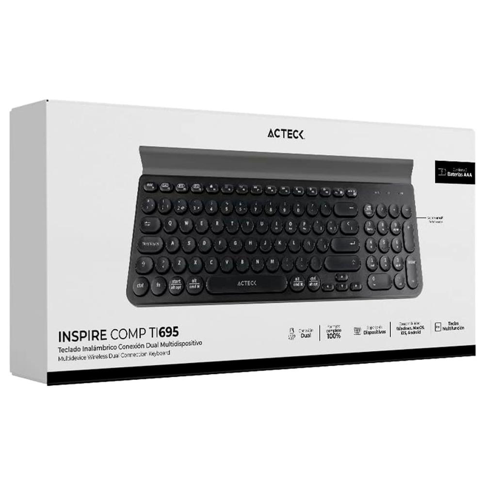 Foto 6 | Teclado Acteck AC-934206 color Negro Inspire Comp Ti695 Inalambrico USB 2.4 GHZ