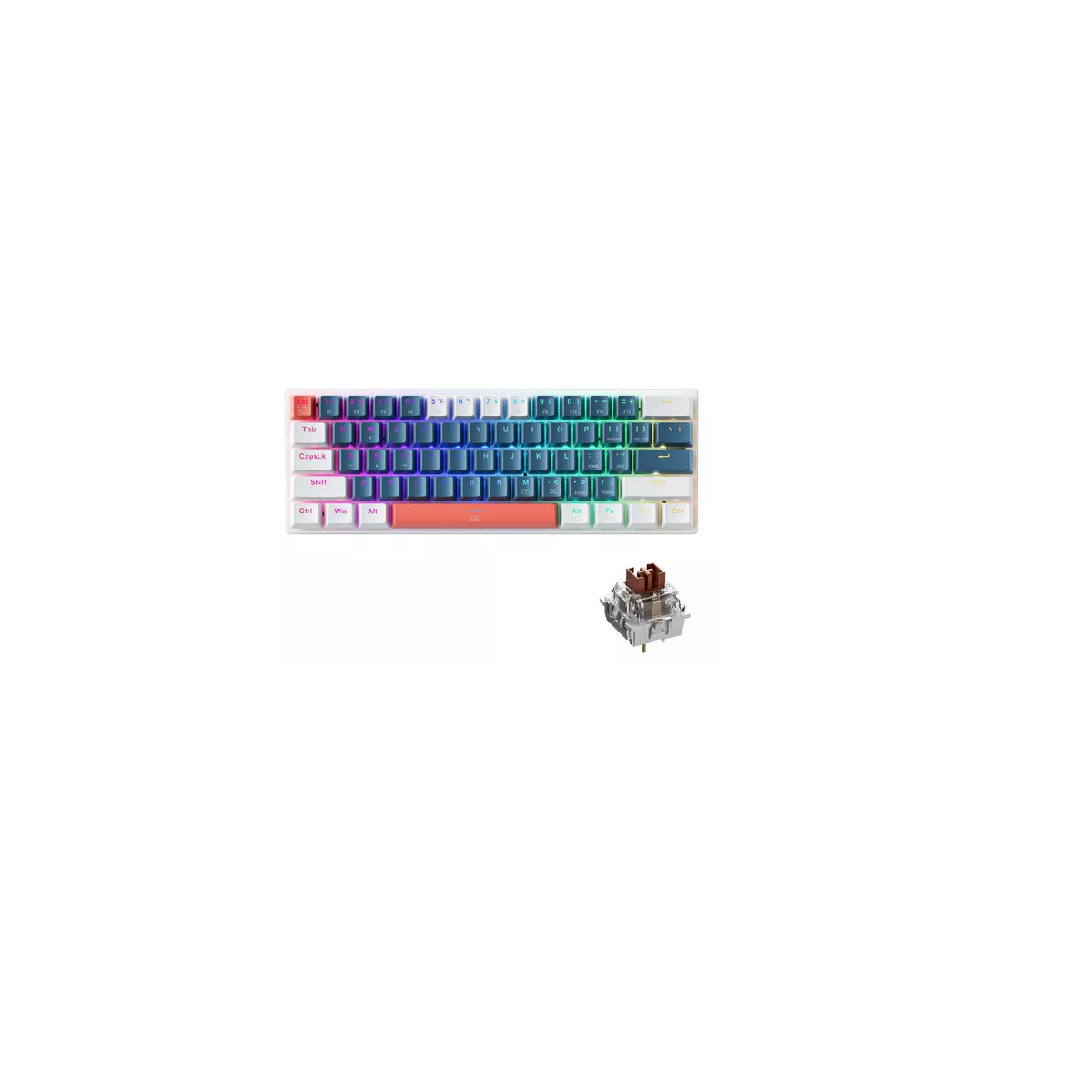 Foto 2 pulgar | Teclado Mecánico Gamer K500-61 Brown Switch Eo Safe Imports Esi-10780 Multicolor