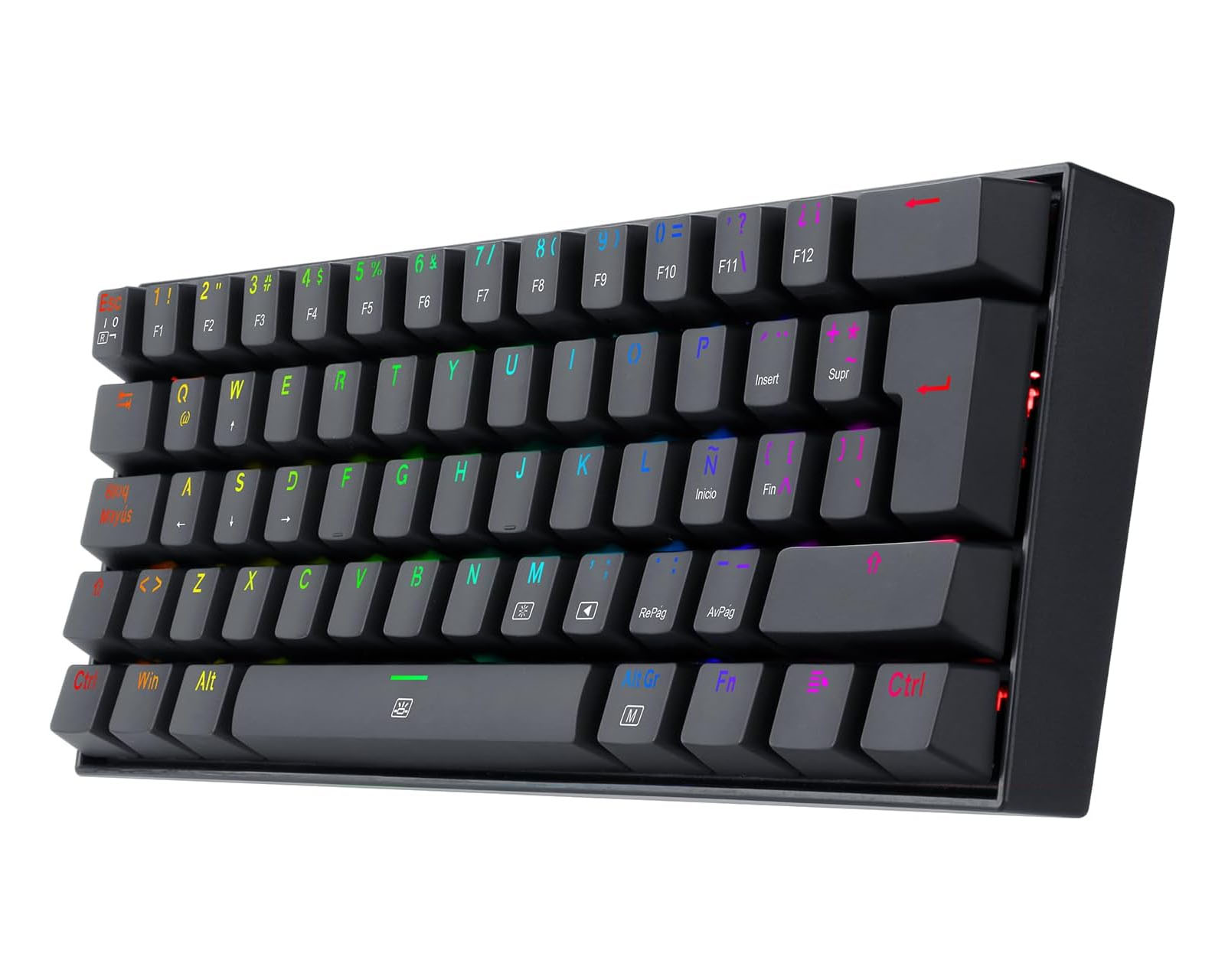 Foto 2 | Teclado Dragonborn K630 Qwerty Red Negro con Luz Rgb Español