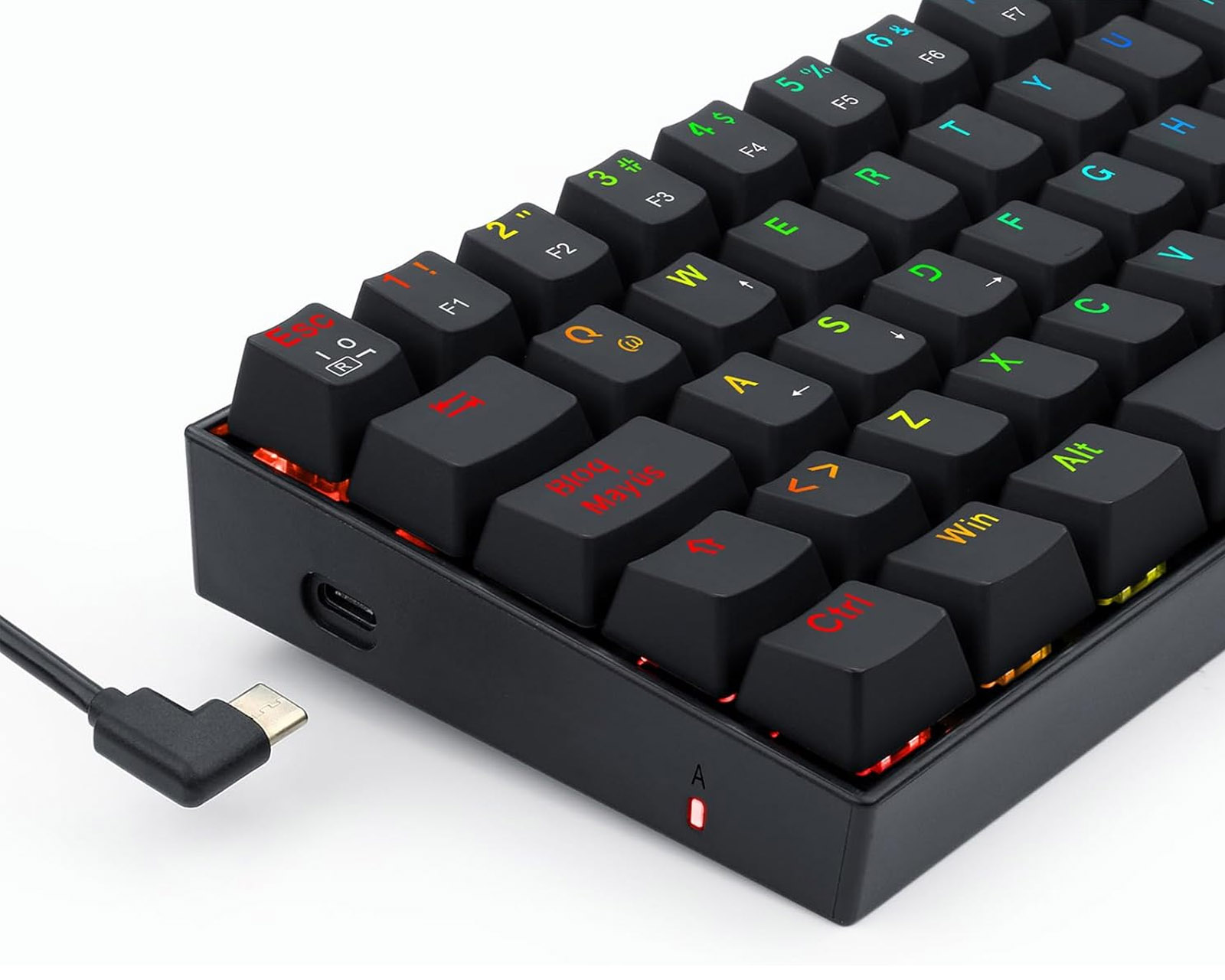 Foto 5 | Teclado Dragonborn K630 Qwerty Red Negro con Luz Rgb Español