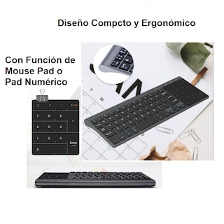 Foto 5 | Mini Teclado Inalámbrico Prodotty Portátil con Mouse Pad - Pad Numérico
