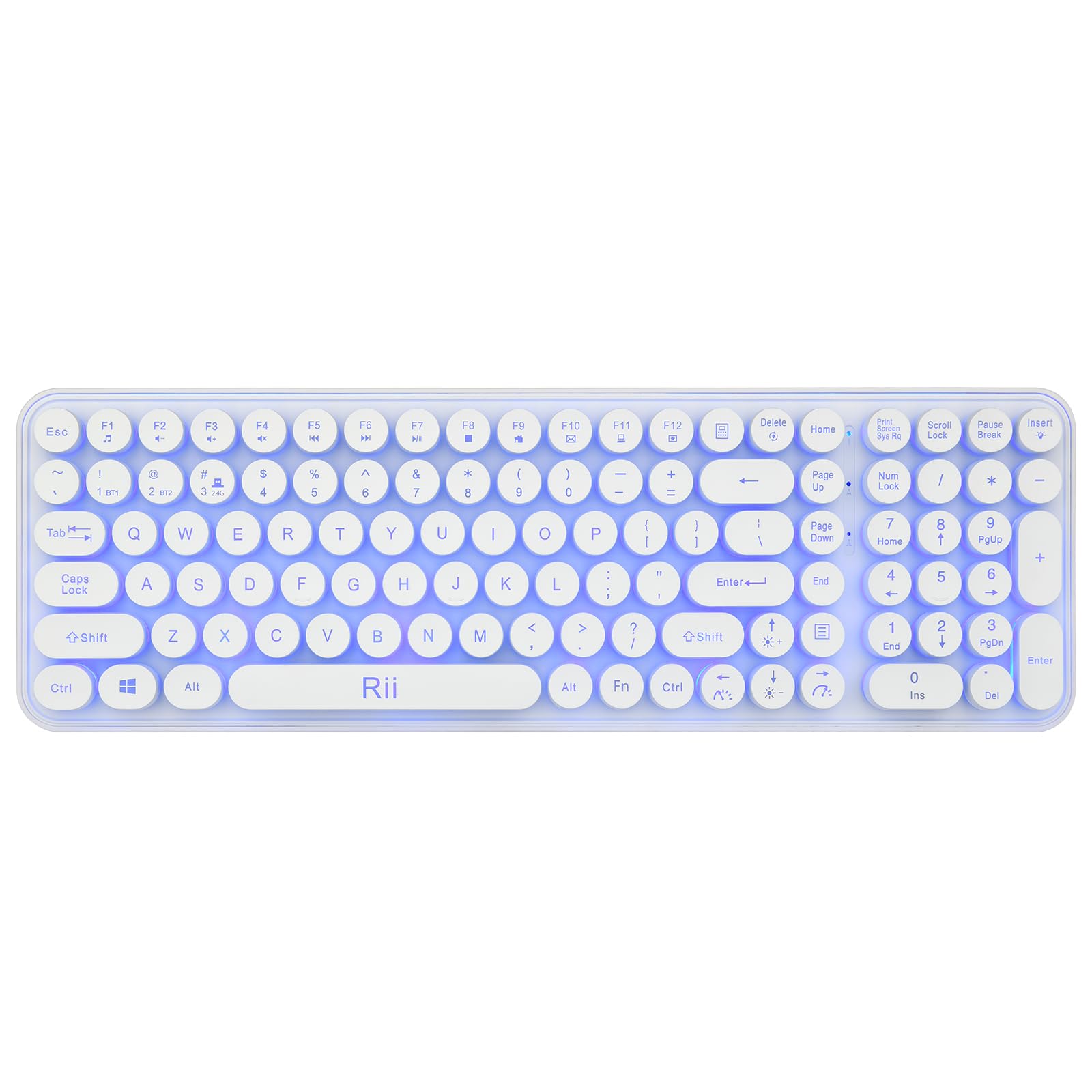 Foto 2 pulgar | Teclado Para Juegos Rii Typewriter Style Wireless 105 Teclas Rgb - Venta Internacional.