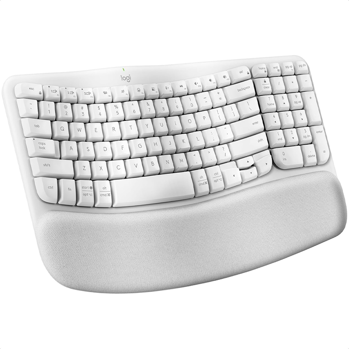 Foto 3 pulgar | Teclado Logitech Wave Keys Inalambrico Usb Y Bluetooth Con Reposamuñecas Blanco 920-012279