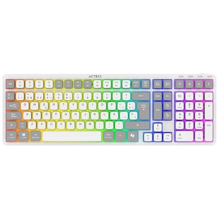 Foto 1 | Teclado Multidispositivo Acteck Techno Pro Ti790 Mecanico Inalambrico Usb 2.4ghz + Bt 5.0 Rgb Blanco Ac-940078