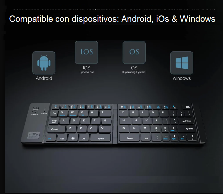 Foto 6 | Teclado Portatil Plegable Recargable Bt X3 Dispositivos (a1006)