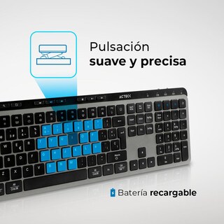 Foto 3 | Teclado Multidispositivo Acteck Inspire Krea Ti755 Inalambrico Usb 2.4ghz + Bt 5.1 Negro/gris Ac-940085