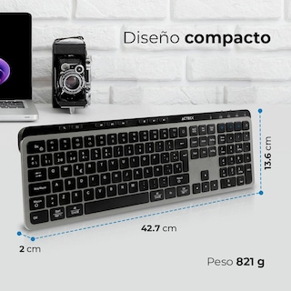 Foto 5 | Teclado Multidispositivo Acteck Inspire Krea Ti755 Inalambrico Usb 2.4ghz + Bt 5.1 Negro/gris Ac-940085