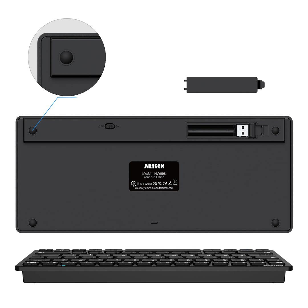 Foto 6 pulgar | Teclado Inalámbrico Arteck Ultra Slim Compact Black - Venta Internacional