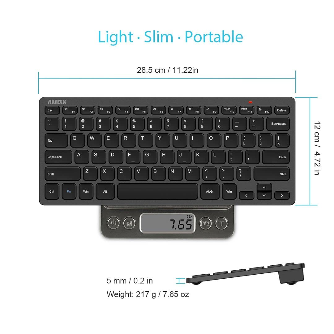 Foto 7 pulgar | Teclado Inalámbrico Arteck Ultra Slim Compact Black - Venta Internacional