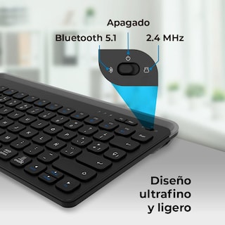 Foto 3 | Teclado Multidispositivo Acteck Inspire Trek Ti737 Inalambrico Usb 2.4 Mhz + Bt 5.1 Tamaño 65% Negro/gris