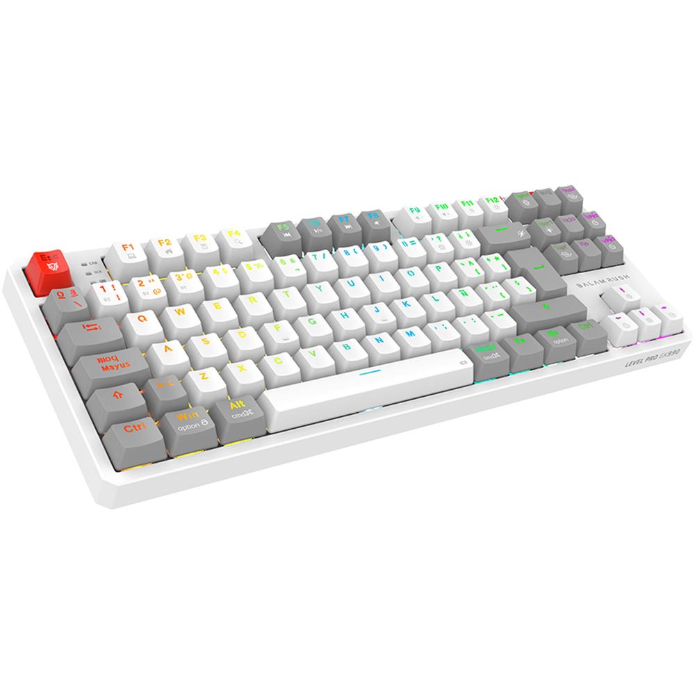 Foto 5 pulgar | Teclado Gamer Mecanico Balam Rush Level Pro Gk990 Switch Red Inalambrico Usb 2.4 Ghz + Bt 5.0 Tamaño 80% Rgb Blanco/gri