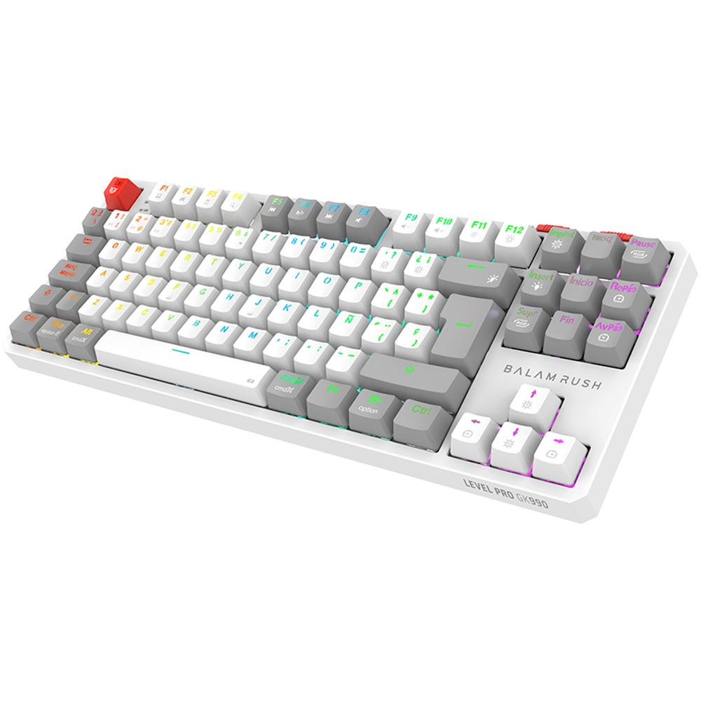 Foto 6 pulgar | Teclado Gamer Mecanico Balam Rush Level Pro Gk990 Switch Red Inalambrico Usb 2.4 Ghz + Bt 5.0 Tamaño 80% Rgb Blanco/gri