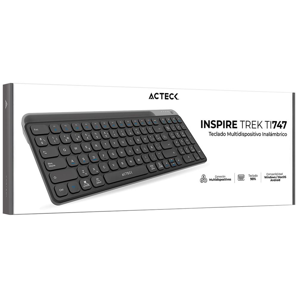 Foto 7 pulgar | Teclado Multidispositivo Acteck Inspire Trek Ti747 Inalambrico Usb 2.4 Mhz + Bt 5.1 Tamaño 98% Negro/gris