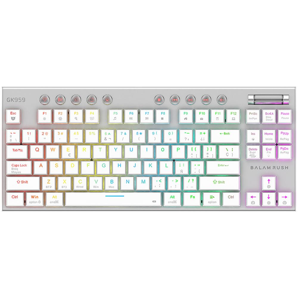 Foto 2 pulgar | Teclado Gamer Mecanico Balam Rush Dominate Expert Gk959 Switch Brown Inalambrico Usb 2.4 Ghz + Bt 5.0 Tamaño 80% Rgb