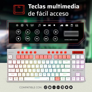 Foto 3 | Teclado Gamer Mecanico Balam Rush Dominate Expert Gk959 Switch Brown Inalambrico Usb 2.4 Ghz + Bt 5.0 Tamaño 80% Rgb