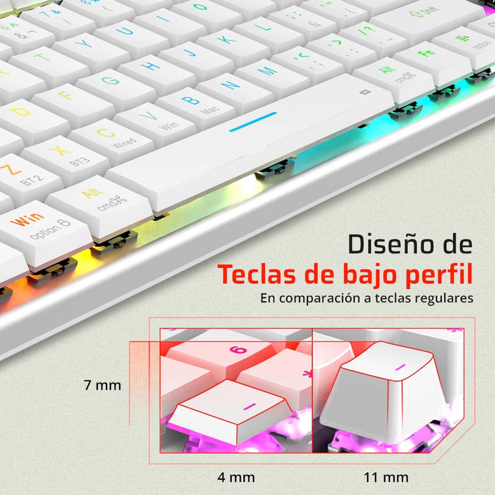 Foto 5 pulgar | Teclado Gamer Mecanico Balam Rush Dominate Expert Gk959 Switch Brown Inalambrico Usb 2.4 Ghz + Bt 5.0 Tamaño 80% Rgb