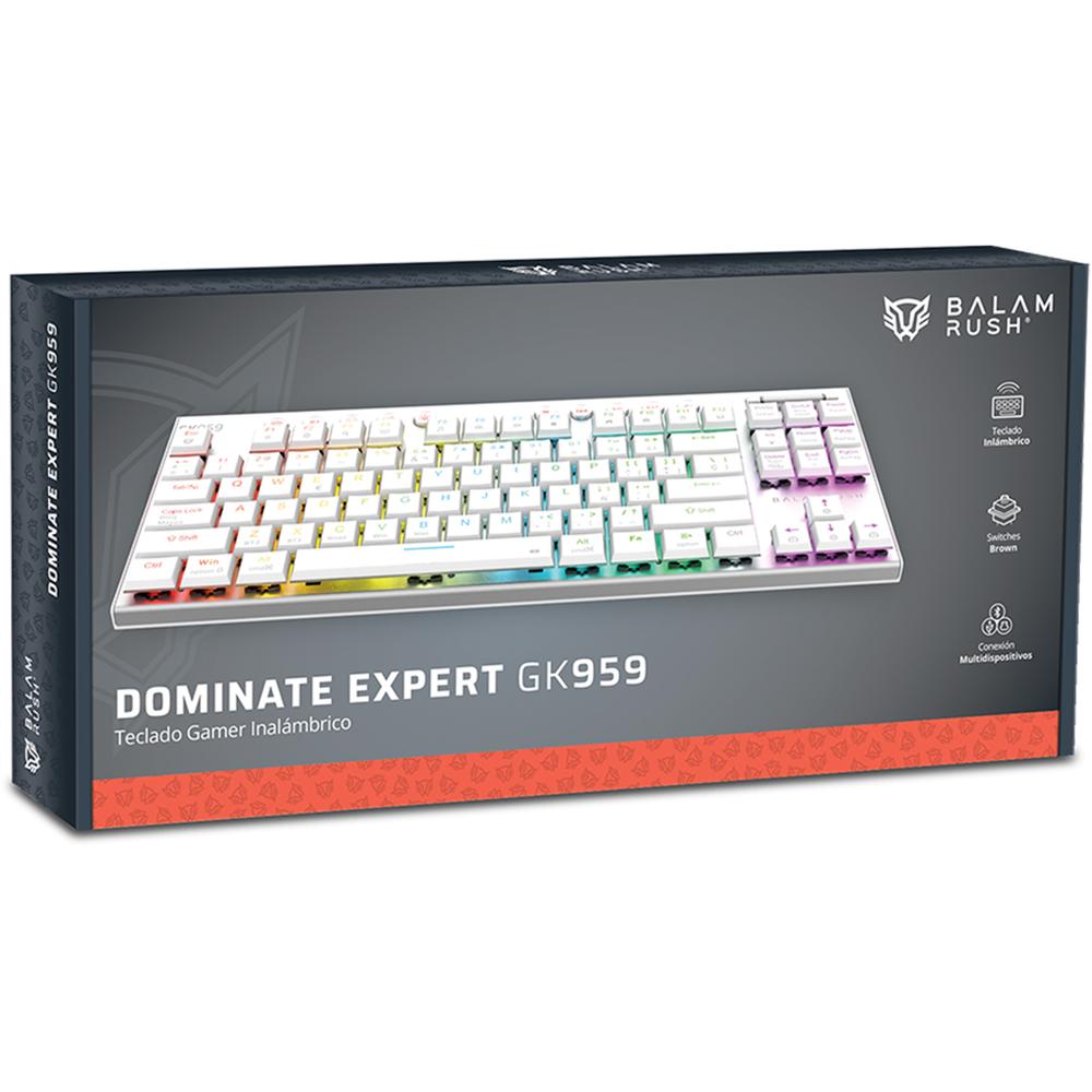 Foto 7 pulgar | Teclado Gamer Mecanico Balam Rush Dominate Expert Gk959 Switch Brown Inalambrico Usb 2.4 Ghz + Bt 5.0 Tamaño 80% Rgb