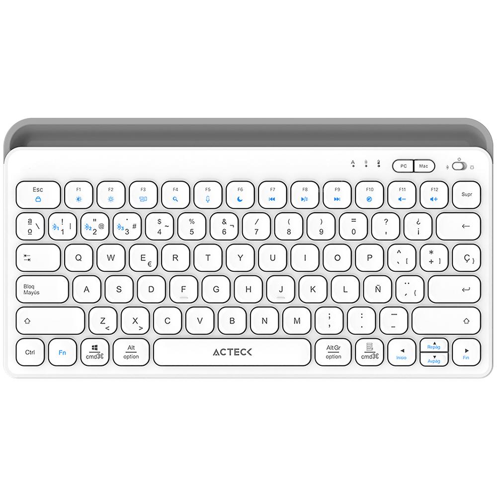 Foto 2 pulgar | Teclado Multidispositivo Acteck Inspire Trek Ti737 Inalambrico Usb 2.4 Mhz + Bt 5.1 Tamaño 65% Blanco/gris