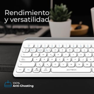 Foto 3 | Teclado Multidispositivo Acteck Inspire Trek Ti737 Inalambrico Usb 2.4 Mhz + Bt 5.1 Tamaño 65% Blanco/gris