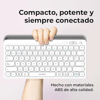 Foto 4 | Teclado Multidispositivo Acteck Inspire Trek Ti737 Inalambrico Usb 2.4 Mhz + Bt 5.1 Tamaño 65% Blanco/gris