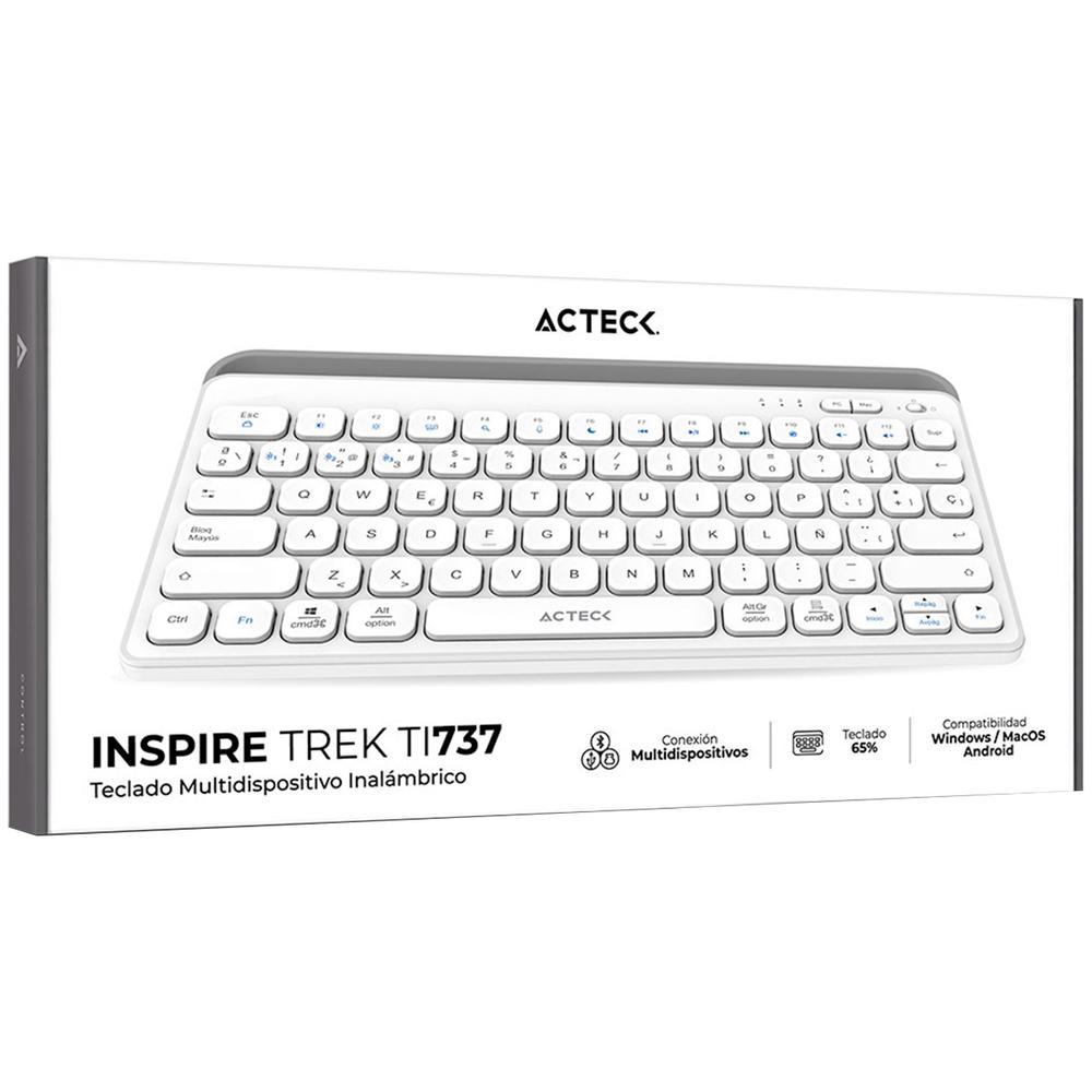 Foto 6 pulgar | Teclado Multidispositivo Acteck Inspire Trek Ti737 Inalambrico Usb 2.4 Mhz + Bt 5.1 Tamaño 65% Blanco/gris