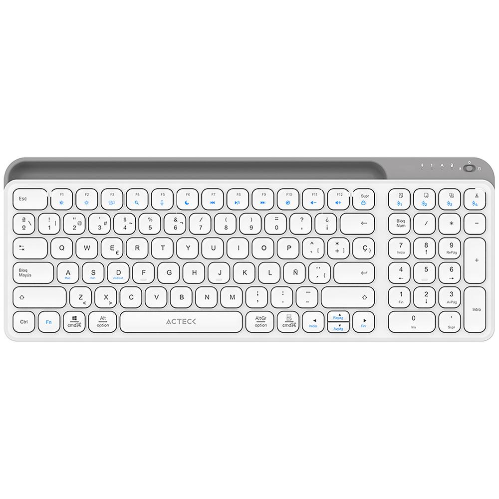 Foto 1 | Teclado Multidispositivo Acteck Inspire Trek Ti747 Inalambrico Usb 2.4 Mhz + Bt 5.1 Tamaño 98% Blanco/gris