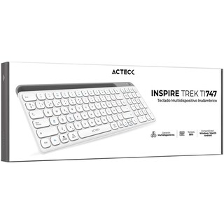 Foto 5 | Teclado Multidispositivo Acteck Inspire Trek Ti747 Inalambrico Usb 2.4 Mhz + Bt 5.1 Tamaño 98% Blanco/gris