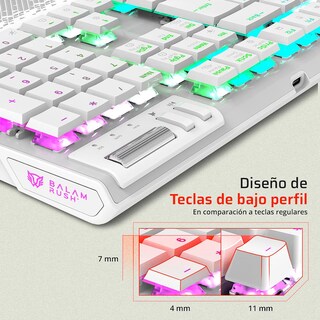 Foto 3 | Teclado Gamer Mecanico Balam Rush Dominate Expert Gk979i Switch Red Inalambrico Usb 2.4 Ghz + Bt 5.0 Rgb Blanco