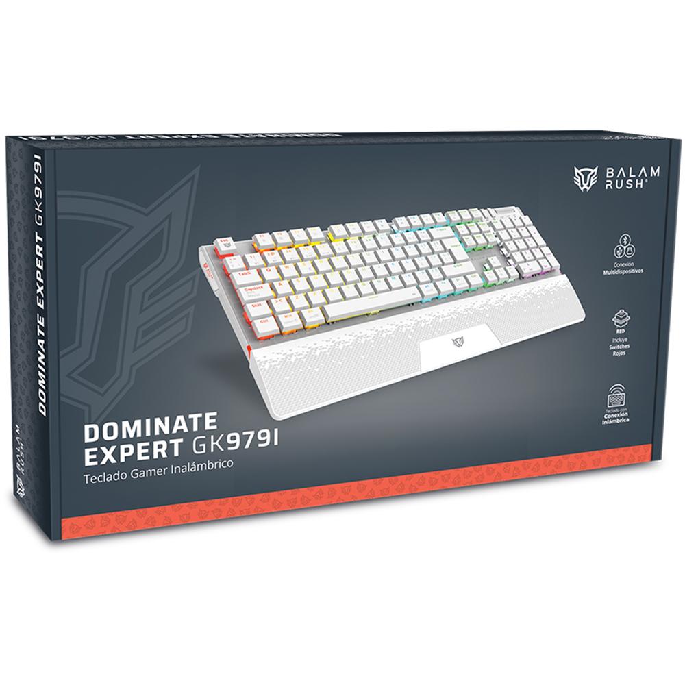 Foto 6 pulgar | Teclado Gamer Mecanico Balam Rush Dominate Expert Gk979i Switch Red Inalambrico Usb 2.4 Ghz + Bt 5.0 Rgb Blanco