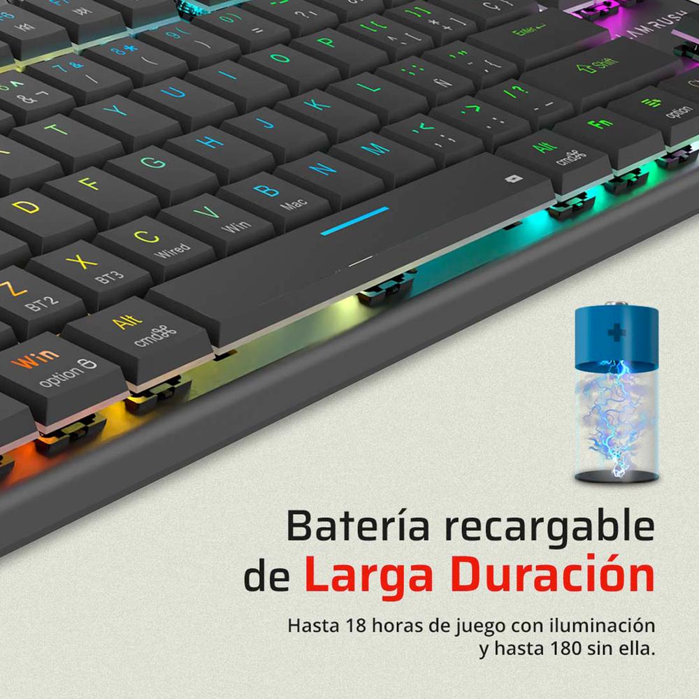 Foto 3 pulgar | Teclado Gamer Mecanico Balam Rush Dominate Expert Gk959 Switch Brown Inalambrico Usb 2.4 Ghz + Bt 5.0 Tamaño 80% Rgb