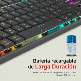 Foto 2 | Teclado Gamer Mecanico Balam Rush Dominate Expert Gk959 Switch Brown Inalambrico Usb 2.4 Ghz + Bt 5.0 Tamaño 80% Rgb