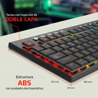 Foto 4 | Teclado Gamer Mecanico Balam Rush Dominate Expert Gk959 Switch Brown Inalambrico Usb 2.4 Ghz + Bt 5.0 Tamaño 80% Rgb