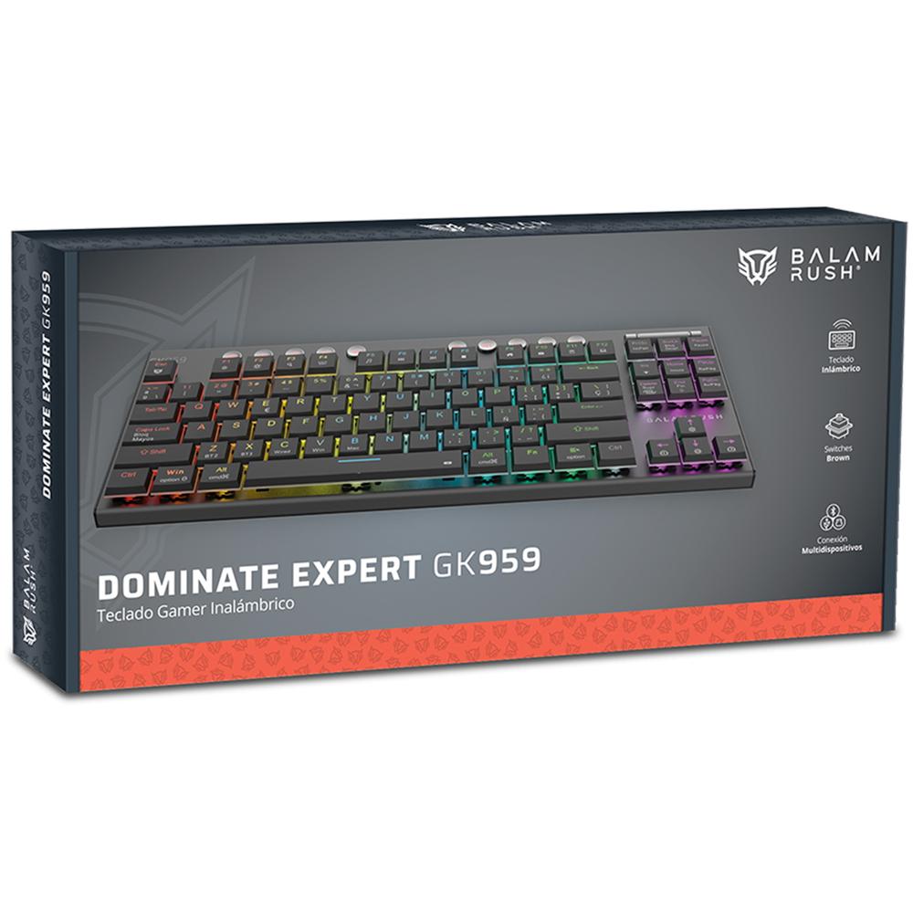 Foto 6 pulgar | Teclado Gamer Mecanico Balam Rush Dominate Expert Gk959 Switch Brown Inalambrico Usb 2.4 Ghz + Bt 5.0 Tamaño 80% Rgb