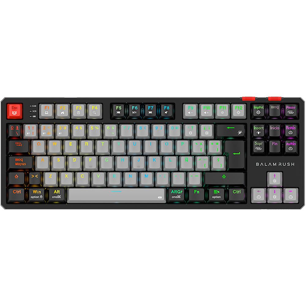 Foto 2 pulgar | Teclado Gamer Mecanico Balam Rush Level Pro Gk990 Switch Red Inalambrico Usb 2.4 Ghz + Bt 5.0 Tamaño 80% Rgb Gris/negro