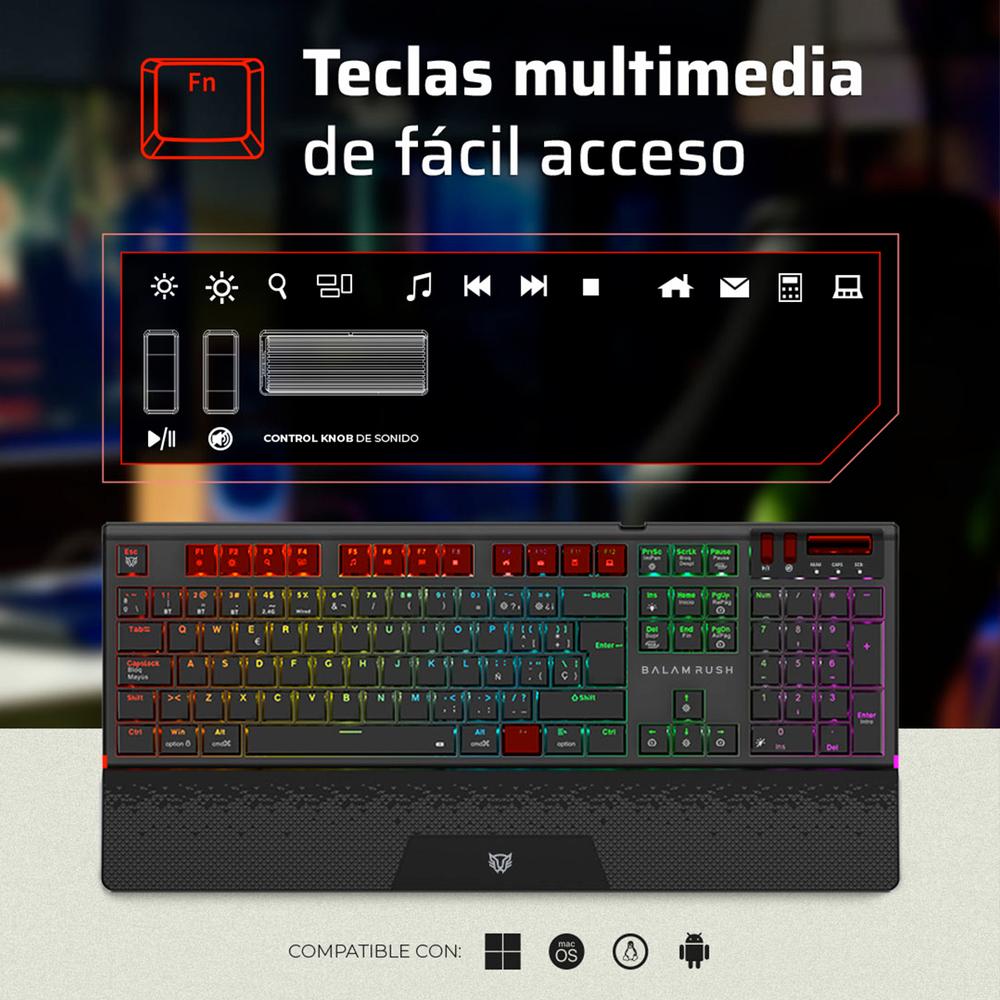 Foto 3 pulgar | Teclado Gamer Mecanico Balam Rush Dominate Expert Gk979i Switch Red Inalambrico Usb 2.4 Ghz + Bt 5.0 Rgb Negro Br-940382