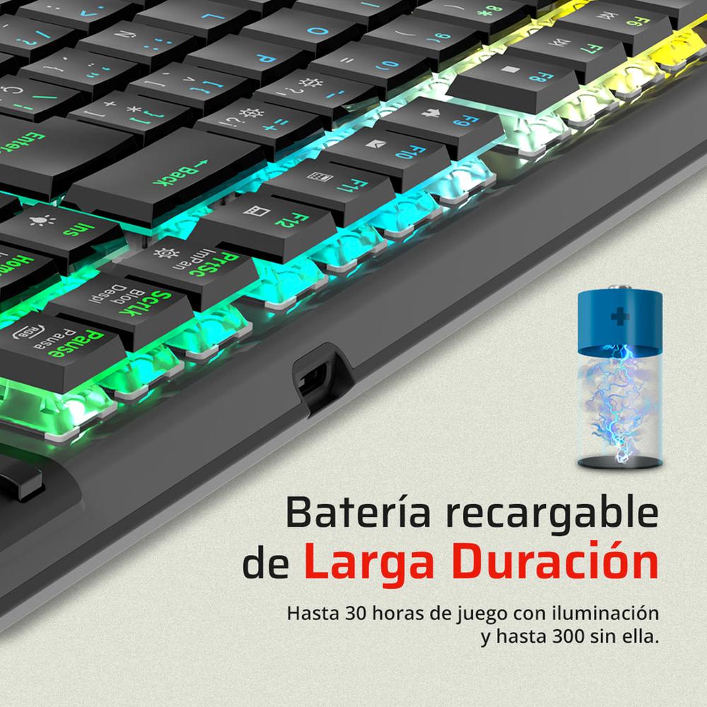 Foto 4 pulgar | Teclado Gamer Mecanico Balam Rush Dominate Expert Gk979i Switch Red Inalambrico Usb 2.4 Ghz + Bt 5.0 Rgb Negro Br-940382