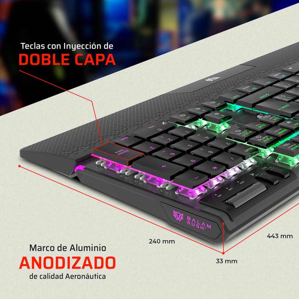 Foto 5 pulgar | Teclado Gamer Mecanico Balam Rush Dominate Expert Gk979i Switch Red Inalambrico Usb 2.4 Ghz + Bt 5.0 Rgb Negro Br-940382