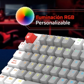 Foto 3 | Teclado Gamer Mecanico Balam Rush Level Pro Gk990 Switch Red Inalambrico Usb 2.4 Ghz + Bt 5.0 Tamaño 80% Rgb Gris/blanc