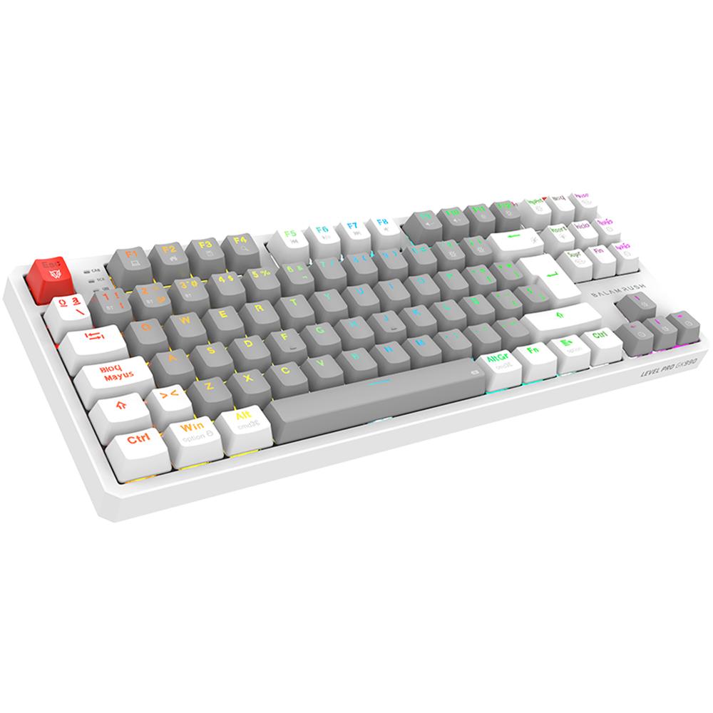 Foto 5 pulgar | Teclado Gamer Mecanico Balam Rush Level Pro Gk990 Switch Red Inalambrico Usb 2.4 Ghz + Bt 5.0 Tamaño 80% Rgb Gris/blanc