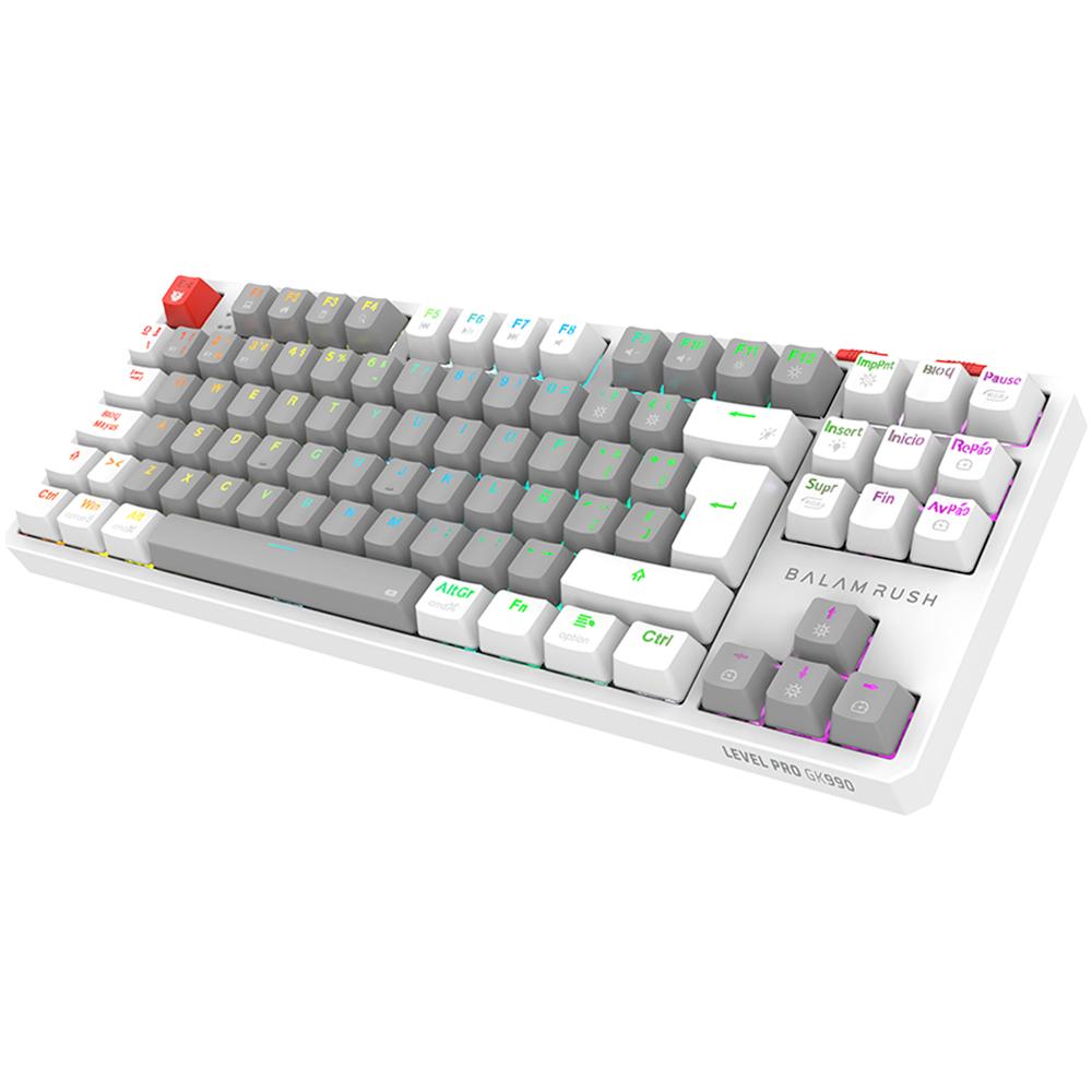Foto 6 pulgar | Teclado Gamer Mecanico Balam Rush Level Pro Gk990 Switch Red Inalambrico Usb 2.4 Ghz + Bt 5.0 Tamaño 80% Rgb Gris/blanc