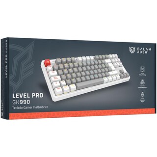 Foto 6 | Teclado Gamer Mecanico Balam Rush Level Pro Gk990 Switch Red Inalambrico Usb 2.4 Ghz + Bt 5.0 Tamaño 80% Rgb Gris/blanc