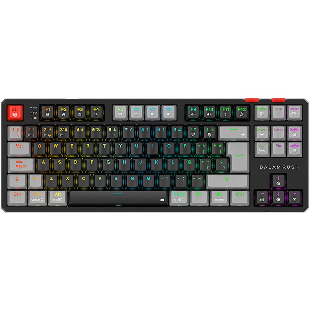 Foto 2 pulgar | Teclado Gamer Mecanico Balam Rush Level Pro Gk990 Switch Red Inalambrico Usb 2.4 Ghz + Bt 5.0 Tamaño 80% Rgb Negro/gris