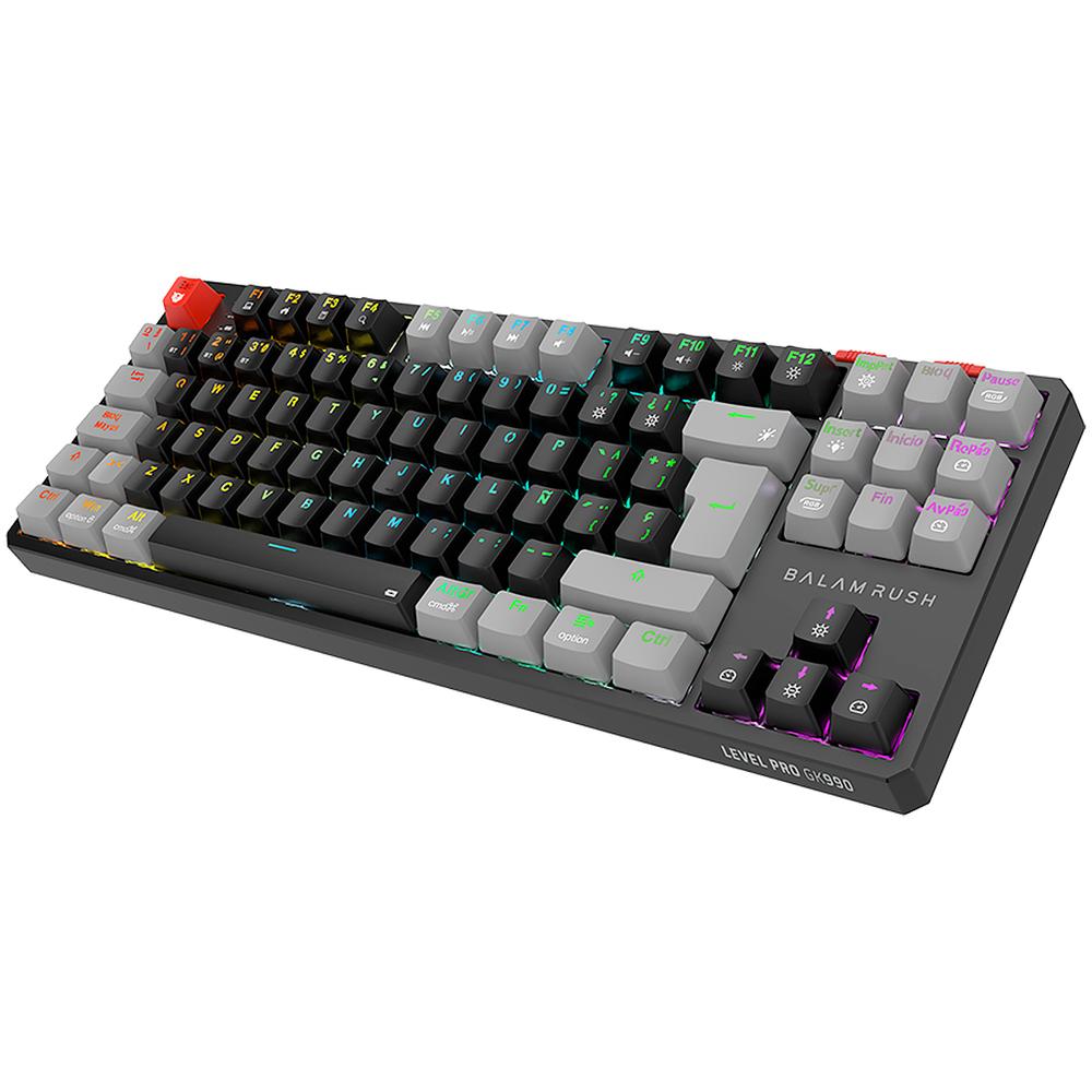 Foto 4 pulgar | Teclado Gamer Mecanico Balam Rush Level Pro Gk990 Switch Red Inalambrico Usb 2.4 Ghz + Bt 5.0 Tamaño 80% Rgb Negro/gris