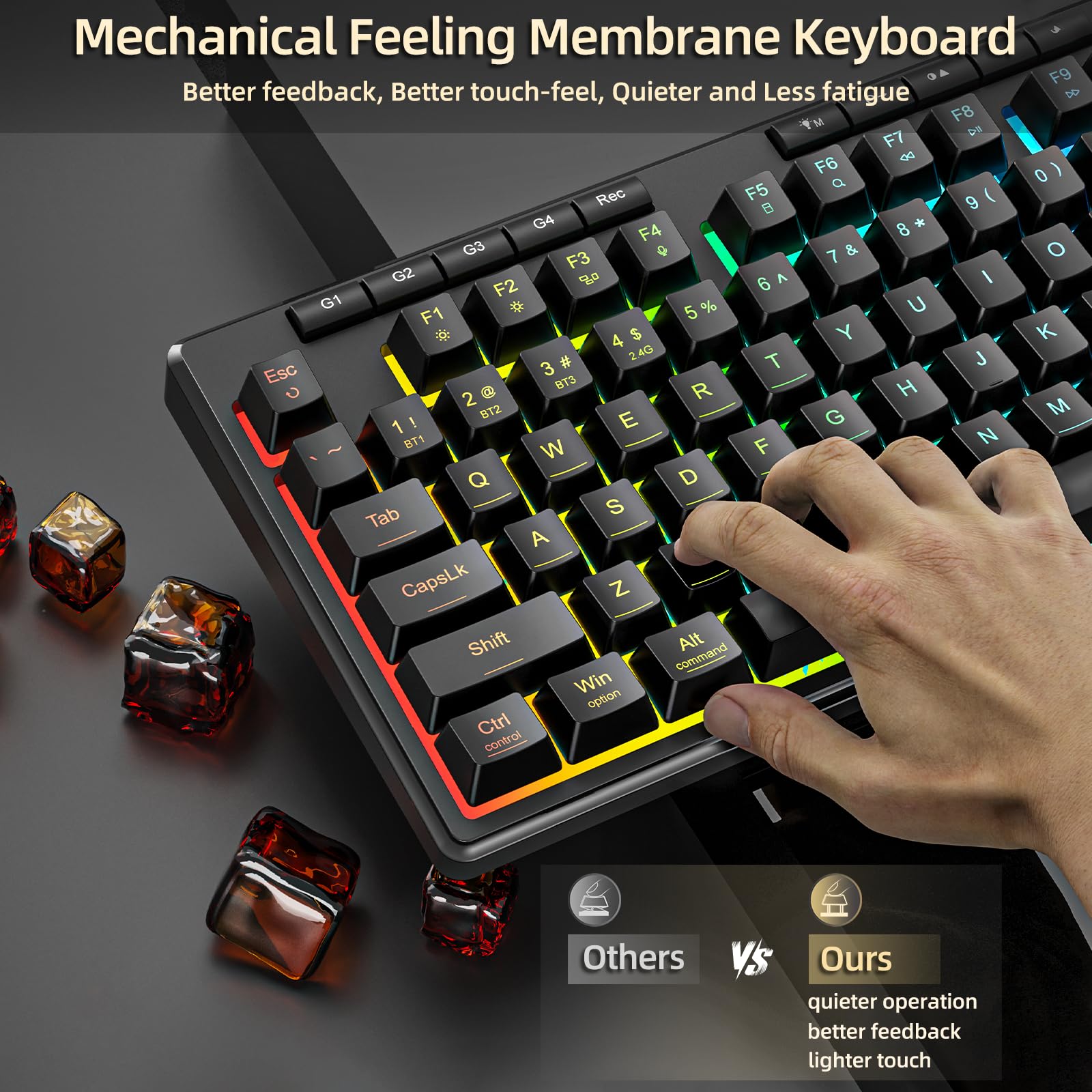 Foto 3 pulgar | Teclado Inalámbrico Para Juegos Redragon K517 Pro Con Retroiluminación Rgb - Venta Internacional.